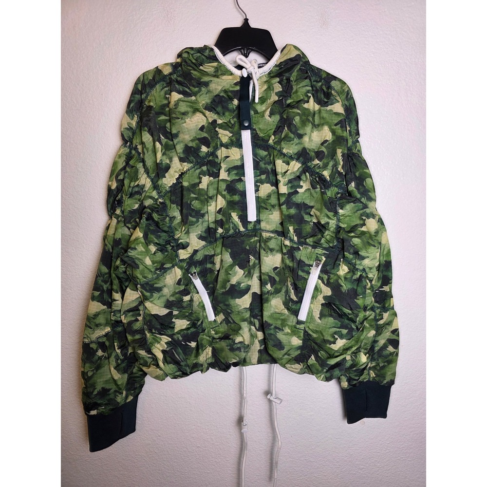 FP Movement Free People Camo Ready Set Go Windbreaker Jacket Green Small
